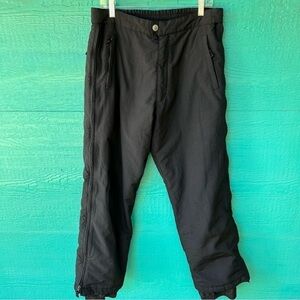GERRY FULL SIDE ZIP AWAY SKI SNOW PANTS SIZE LARGE BLACK EUC